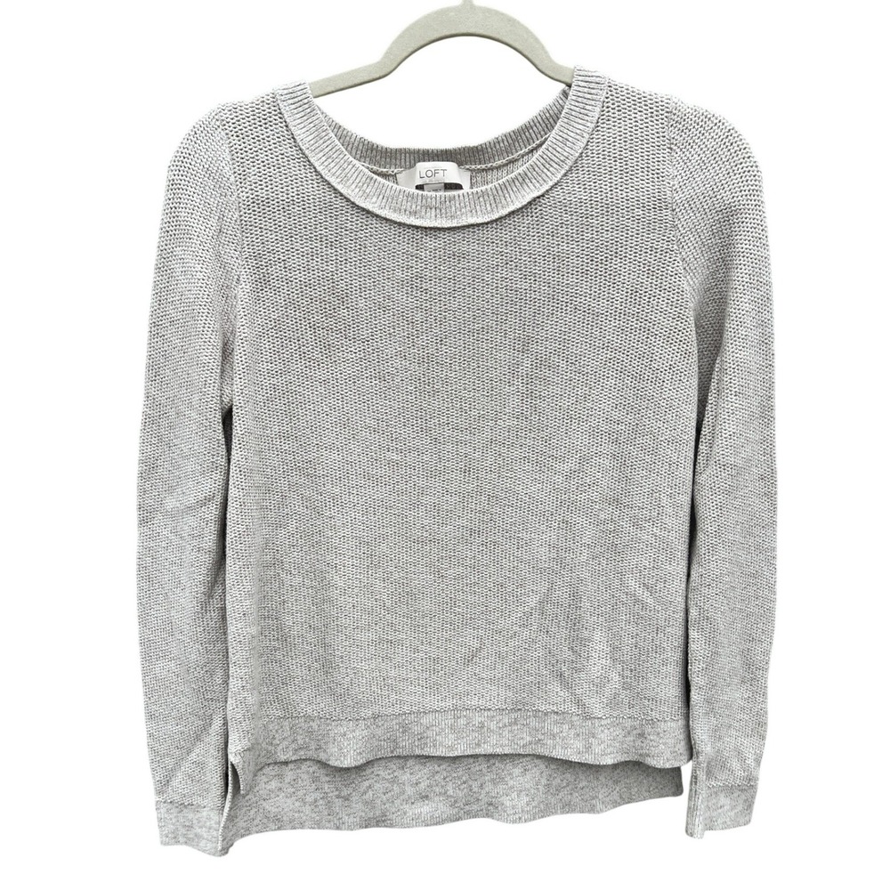 Loft Sweater M Oatmeal Beige 100% Cotton High Low Capsule Classic‎ Prep Cottage